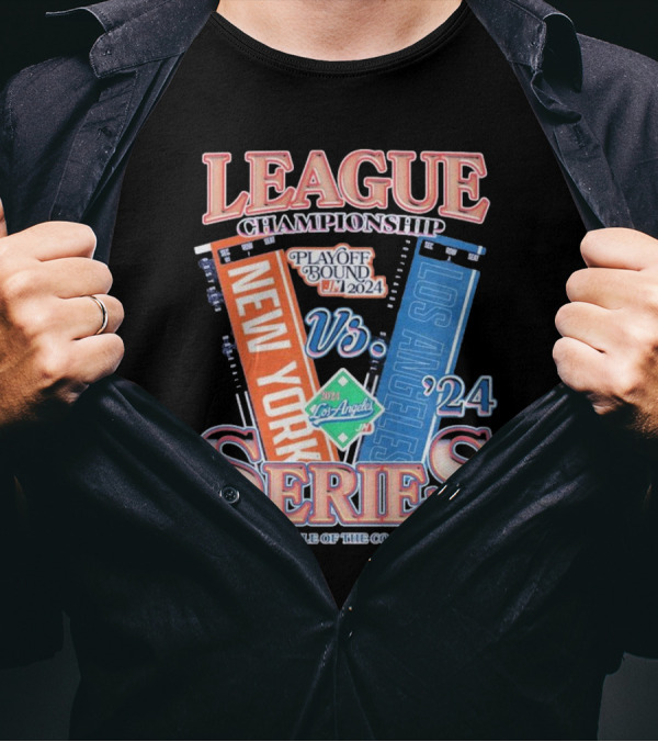 League Championship Playoff Bound 2024 New York Vs Los Angeles Series Battle Of The Coasts T-Shirt