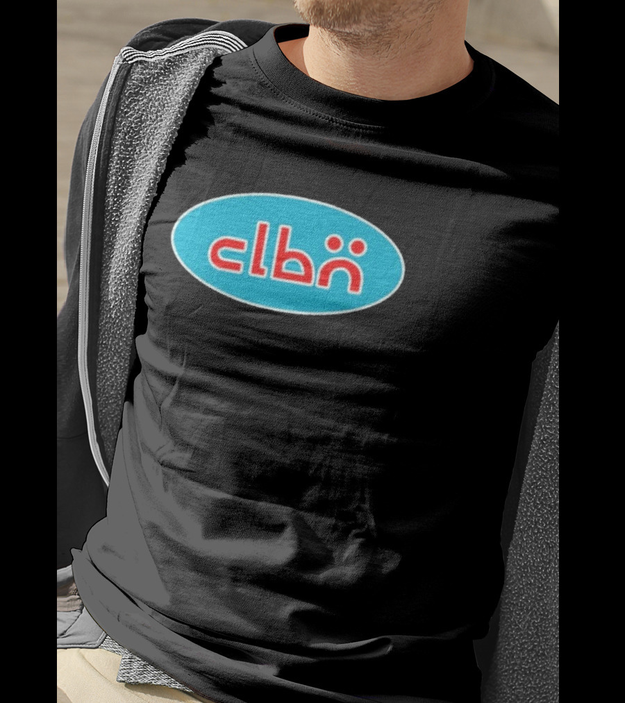 Clbn Logo Design Blue Oval Text T-Shirt