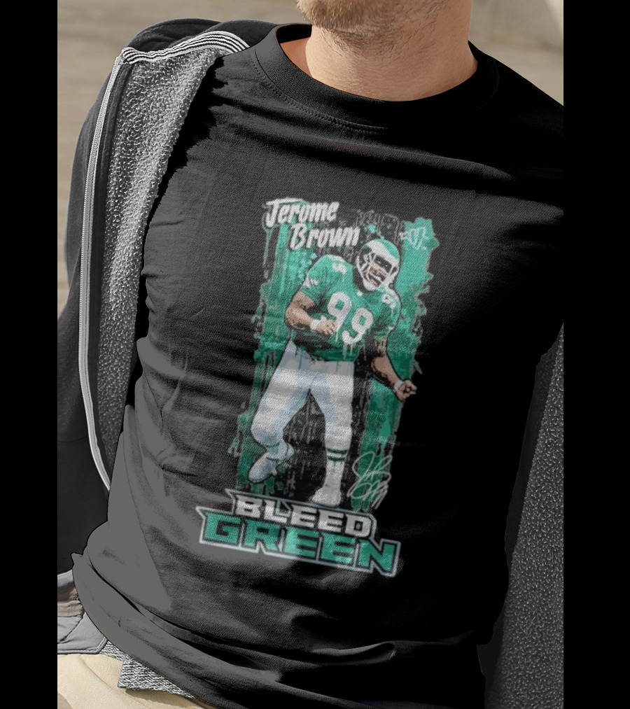 Jerome Brown Bleed Green 99 Football Legend T-Shirt