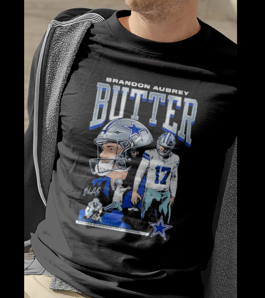 Brandon Aubrey Butter Dallas Cowboys NFL Vintage Football Player T-Shirt