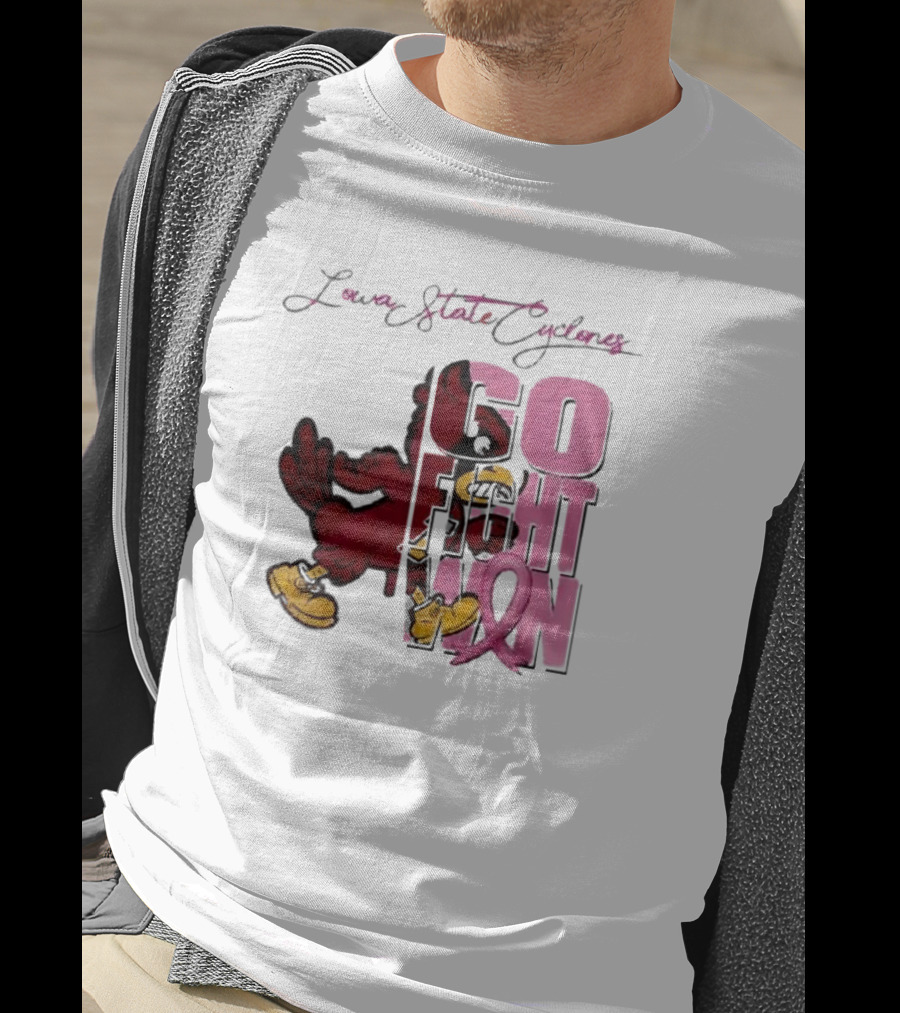 Iowa State Cyclones Go Fight Win Breast Cancer T-Shirt