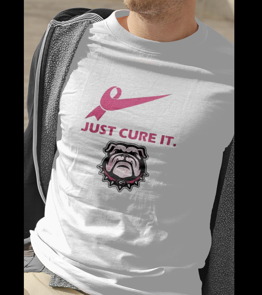 Georgia Bulldogs Just Cure It Pink Ribbon T-Shirt