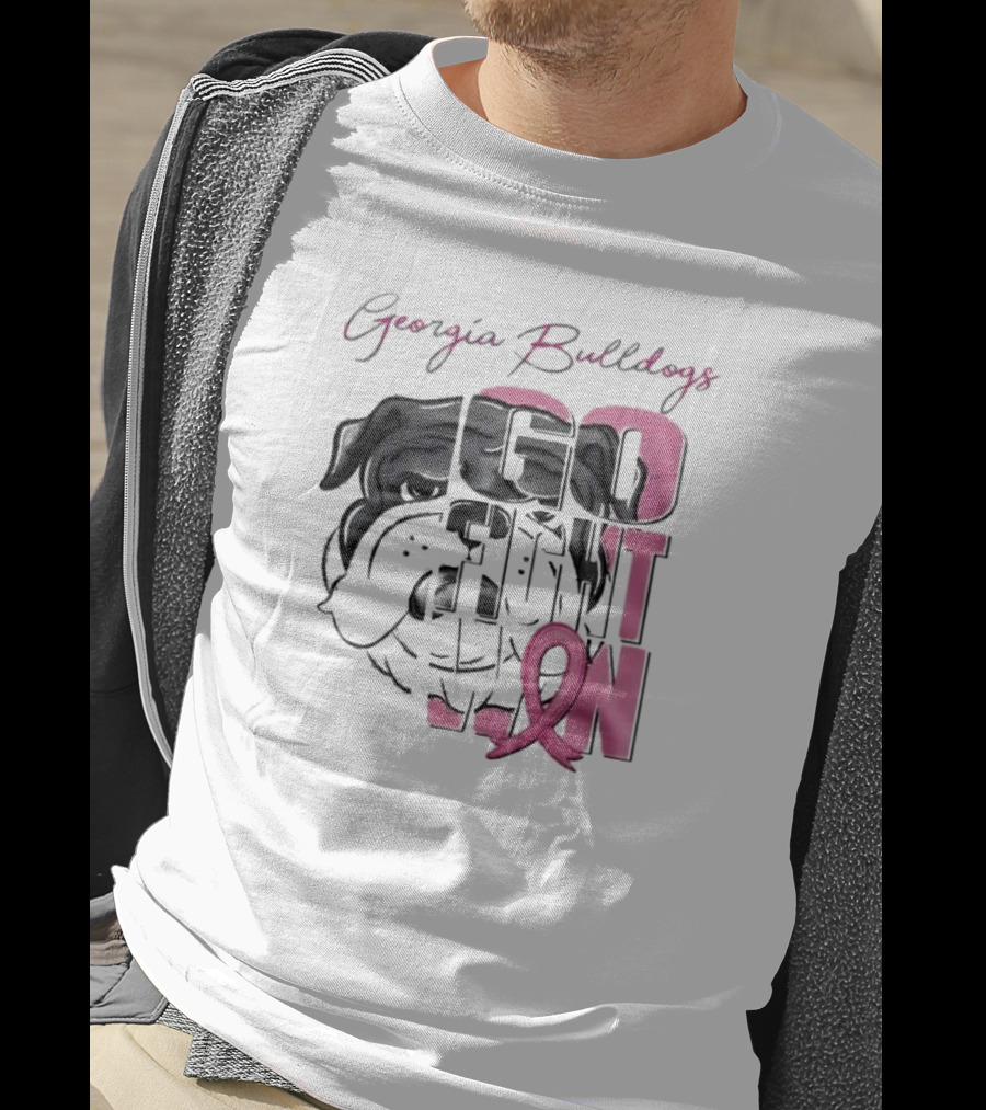 Georgia Bulldogs Go Fight Win Breast Cancer Awareness T-Shirt