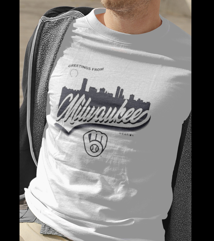 Greetings From Milwaukee Brewers Skyline Wear ᐩ 3 T-Shirt