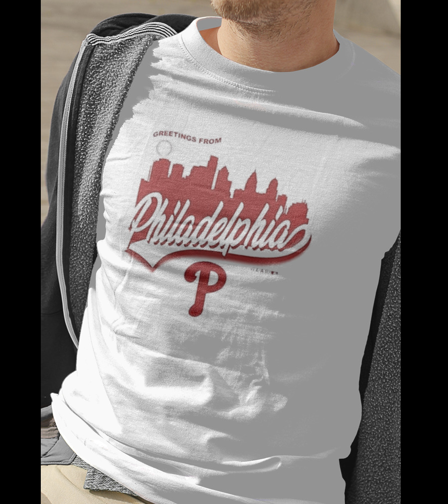 Greetings From Philadelphia Phillies Skyline T-Shirt