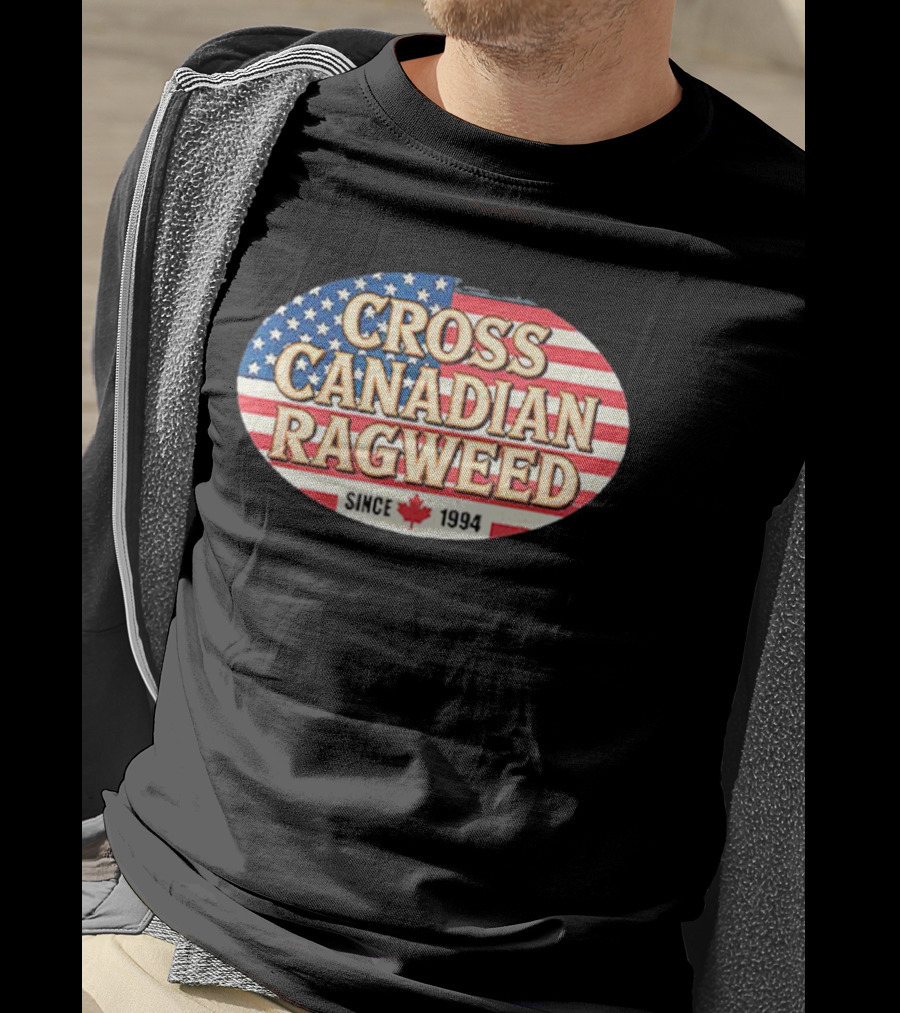 I Miss Ragweed Cross Canadian Ragweed Since 1994 American Flag Background T-Shirt