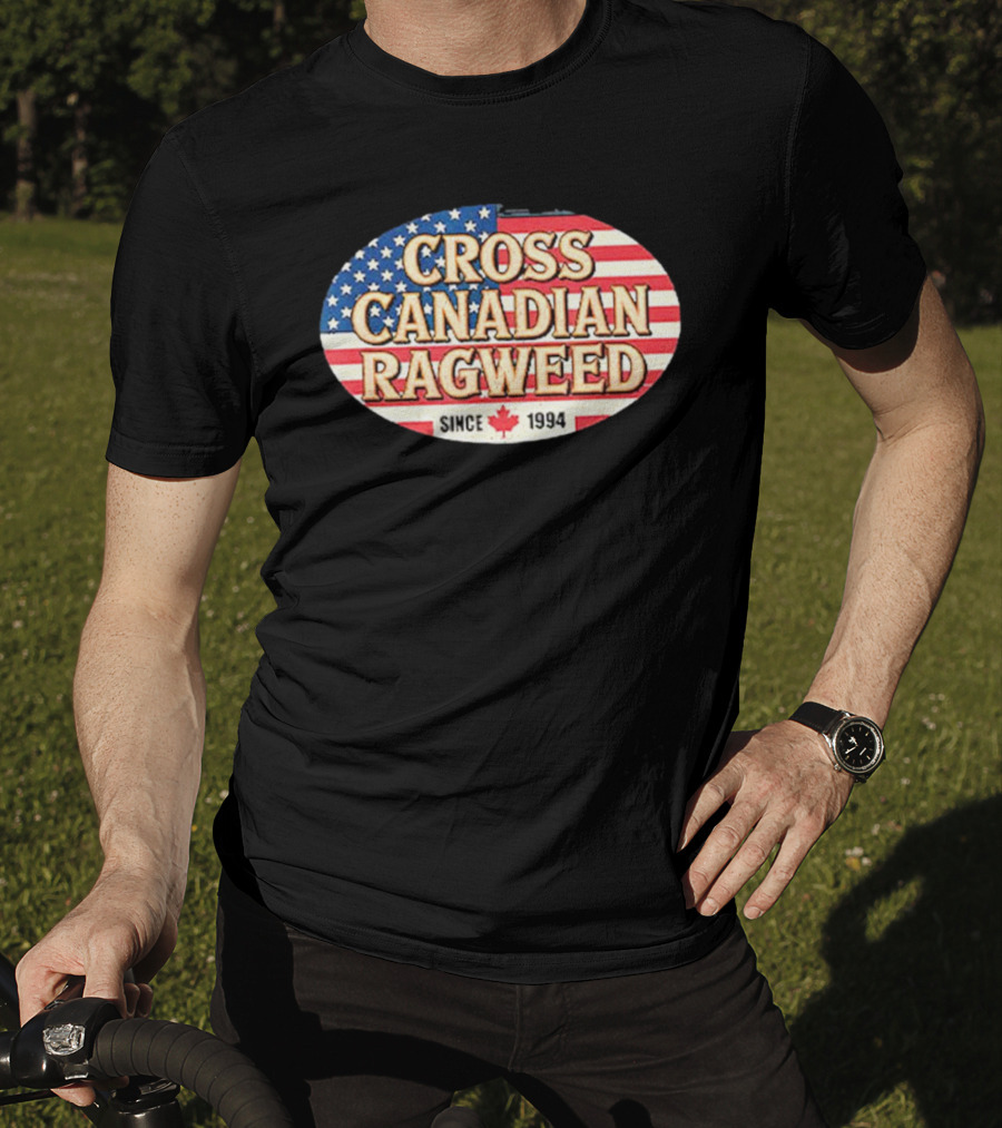 I Miss Ragweed Cross Canadian Ragweed Since 1994 American Flag Background T-Shirt