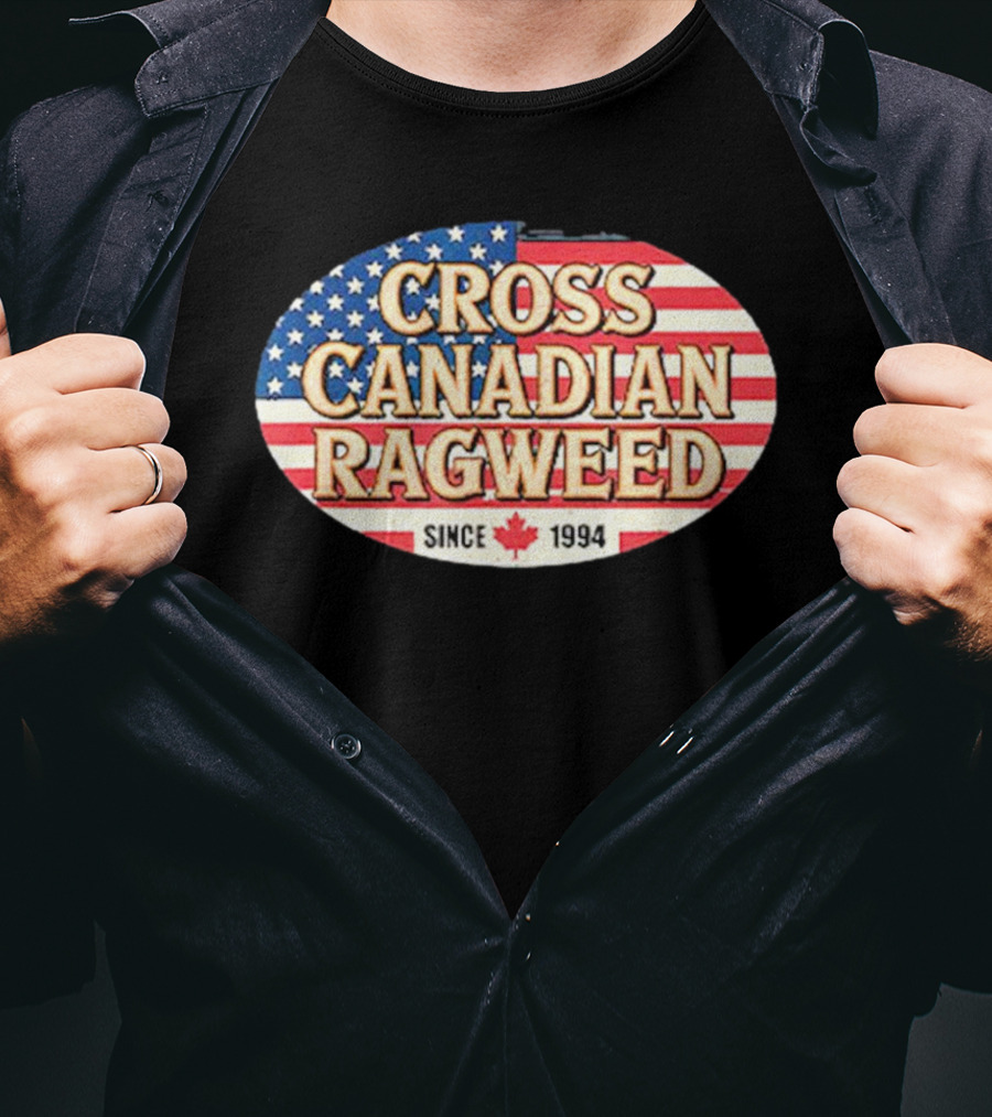 I Miss Ragweed Cross Canadian Ragweed Since 1994 American Flag Background T-Shirt