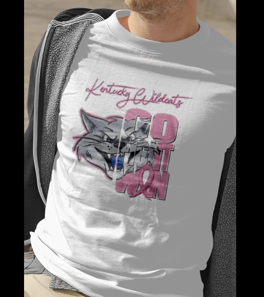 Kentucky Wildcats Go Fight Win Breast Cancer Awareness T-Shirt