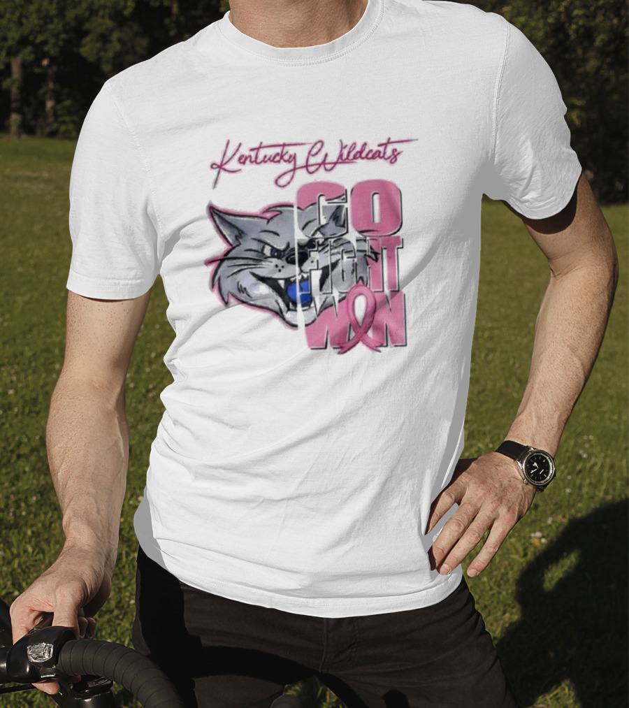 Kentucky Wildcats Go Fight Win Breast Cancer Awareness T-Shirt