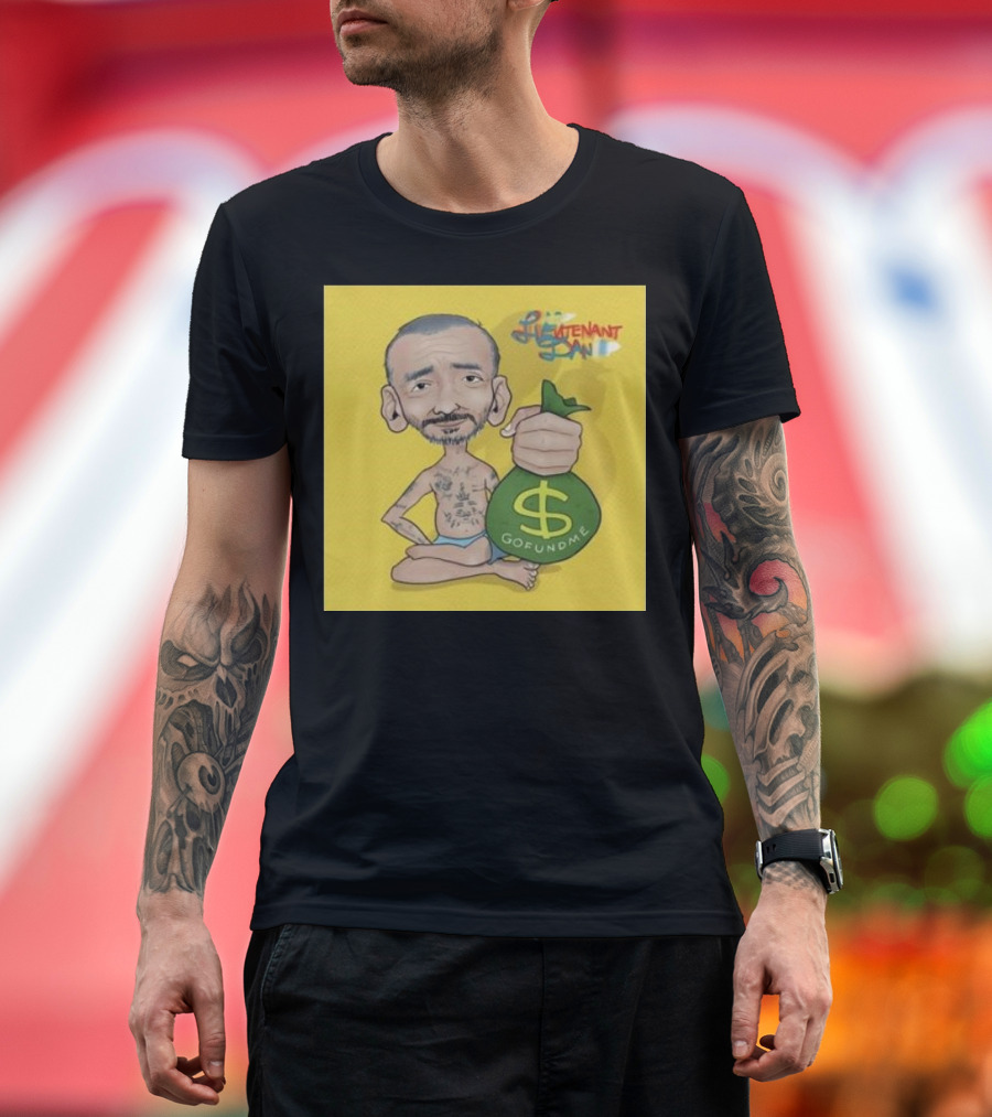 Lieutenant Dan GoFundMe Money Bag Caricature T-Shirt