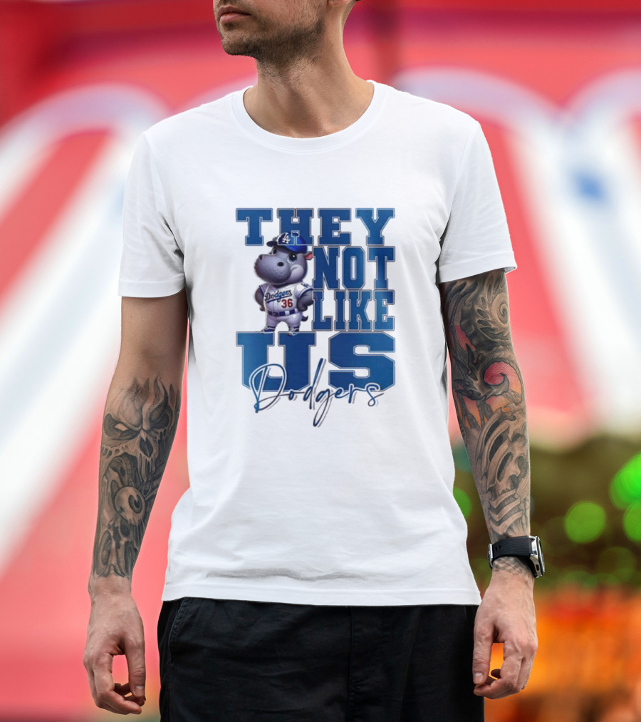 The Not Like Us Moo Deng x Los Angeles Dodgers Baseball T-Shirt