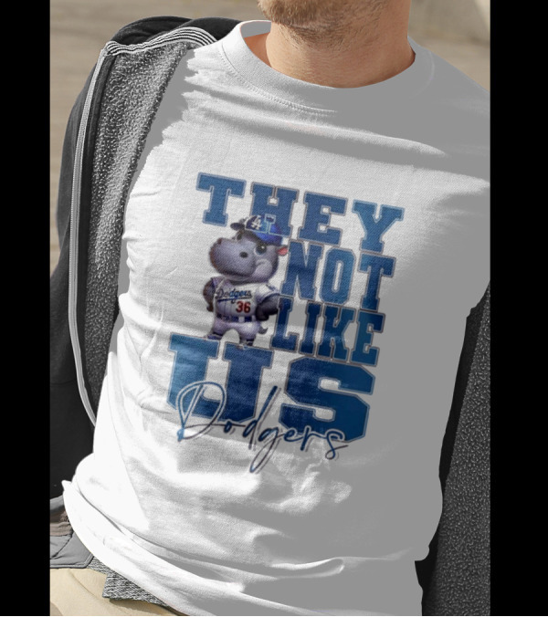 The Not Like Us Moo Deng X Los Angeles Dodgers Baseball T-Shirt