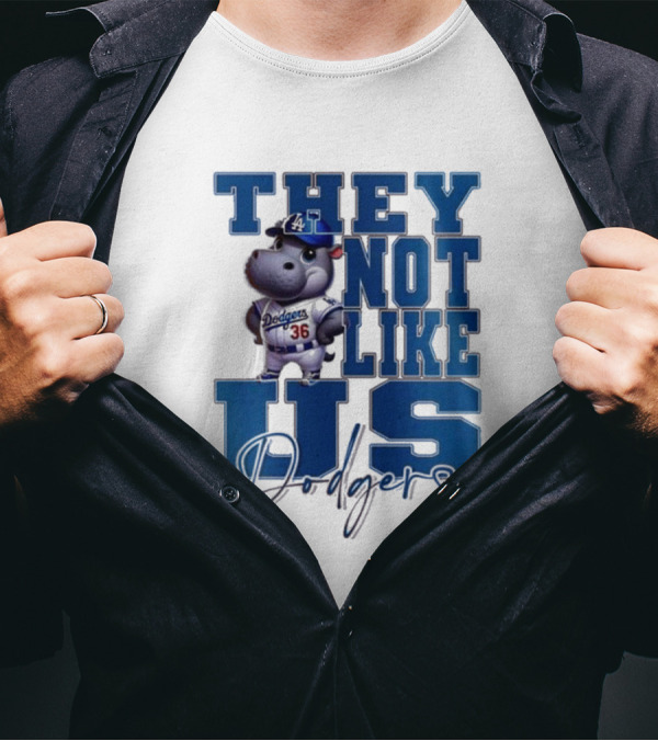 The Not Like Us Moo Deng X Los Angeles Dodgers Baseball T-Shirt