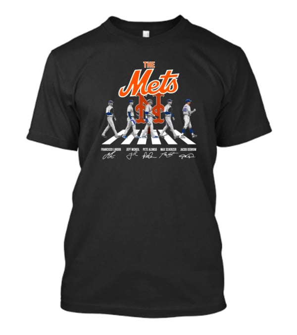 The New York Mets Francisco Lindor Jeff McNeil Pete Alonso Max Scherzer Jacob Degrom Walking T-Shirt