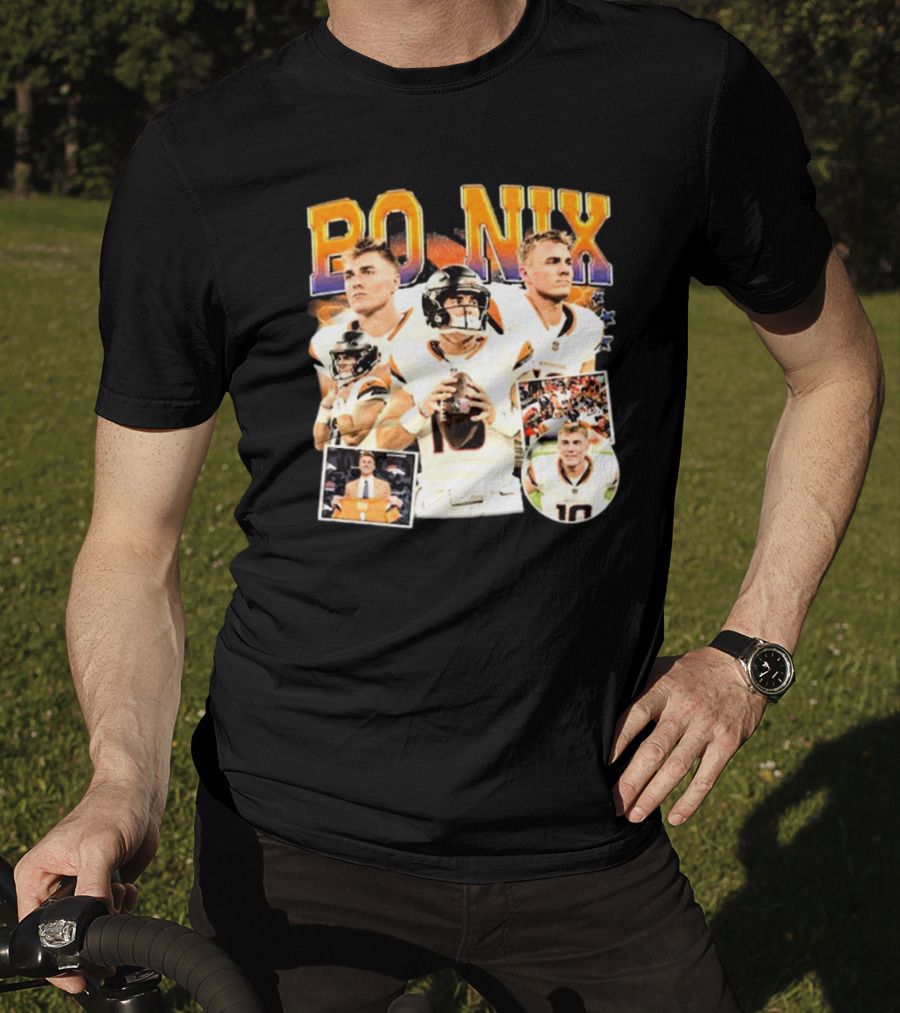Bo Nix Denver Broncos NFL Vintage Football American T-Shirt