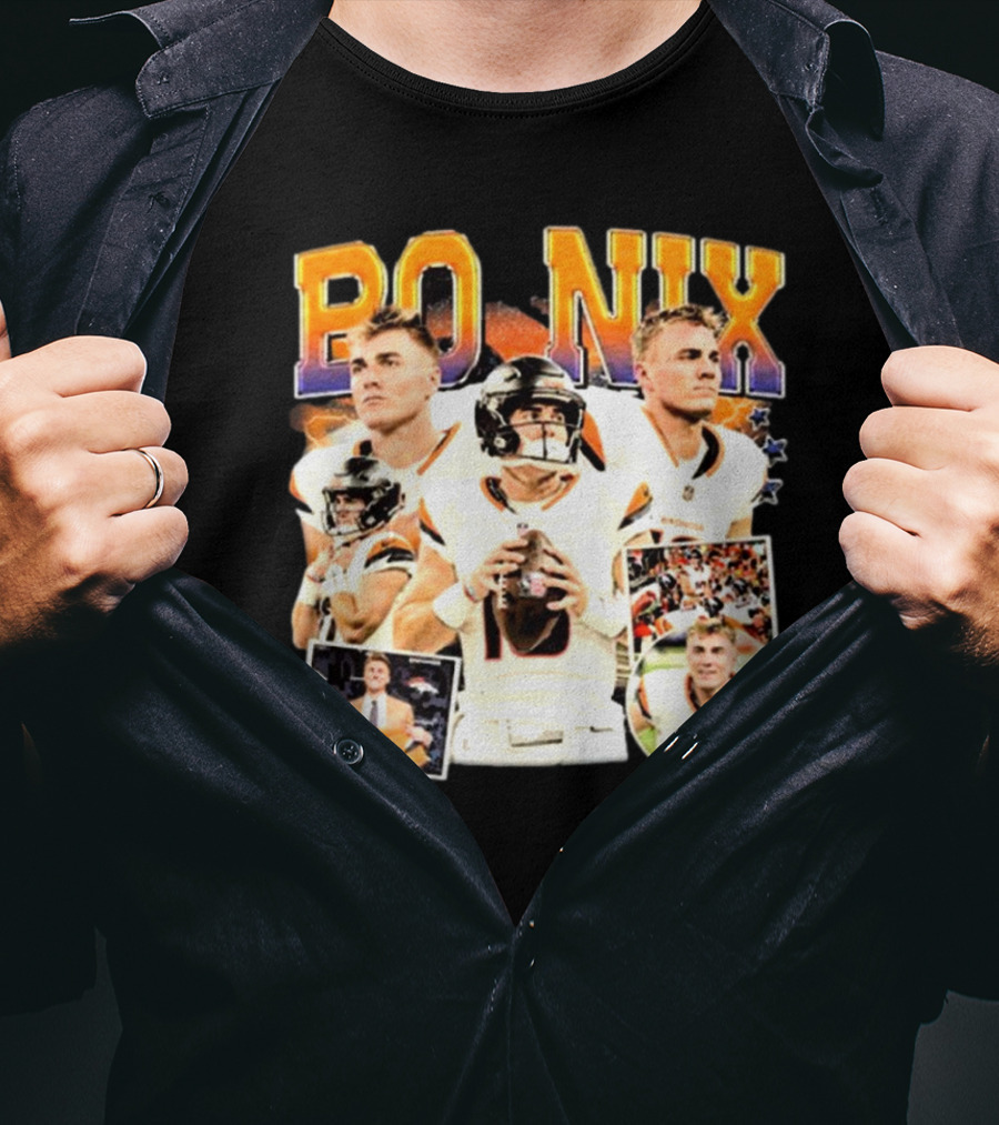 Bo Nix Denver Broncos NFL Vintage Football American T-Shirt