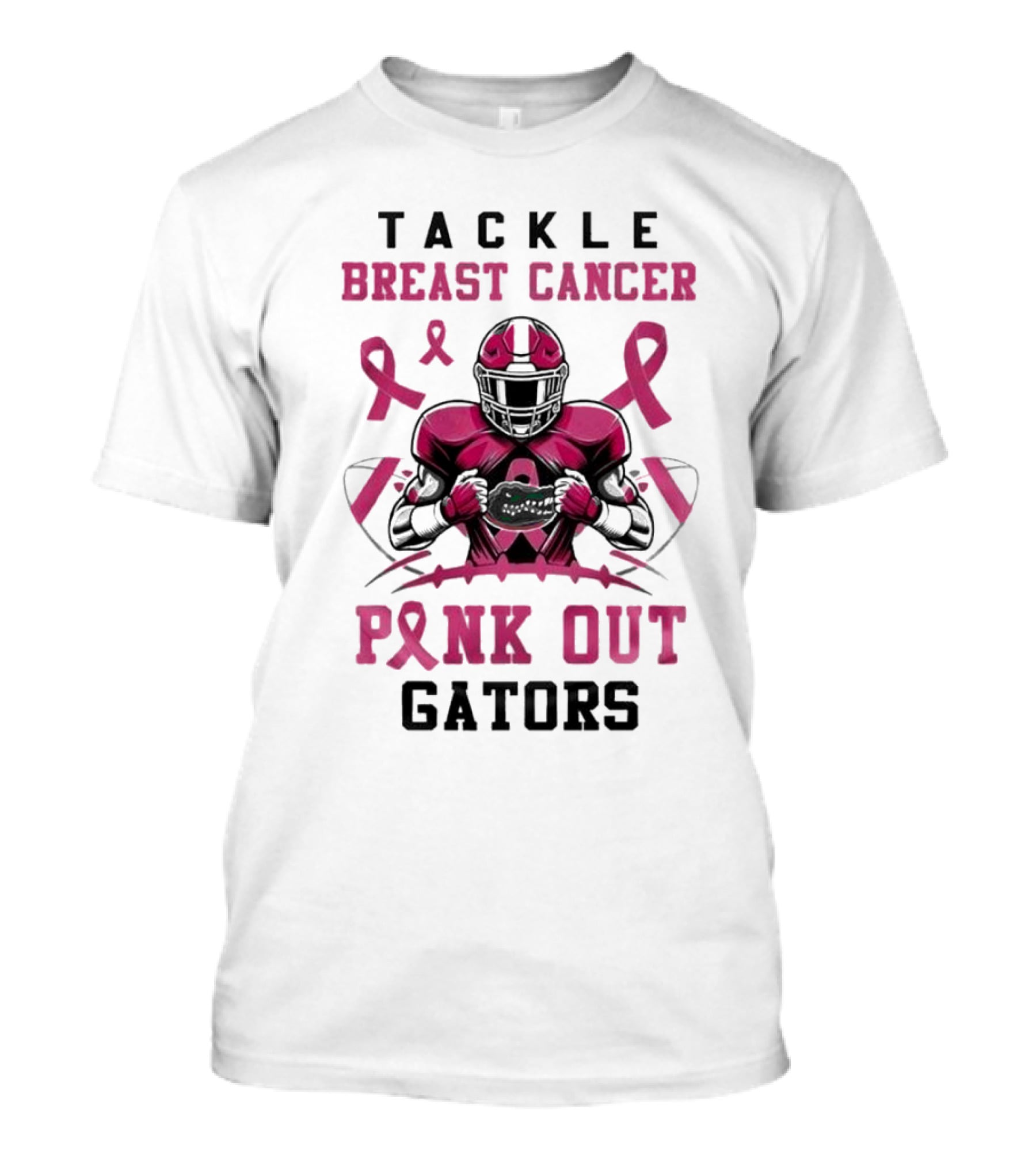 Tackle Breast Cancer Pink Out Gators Football T-Shirt