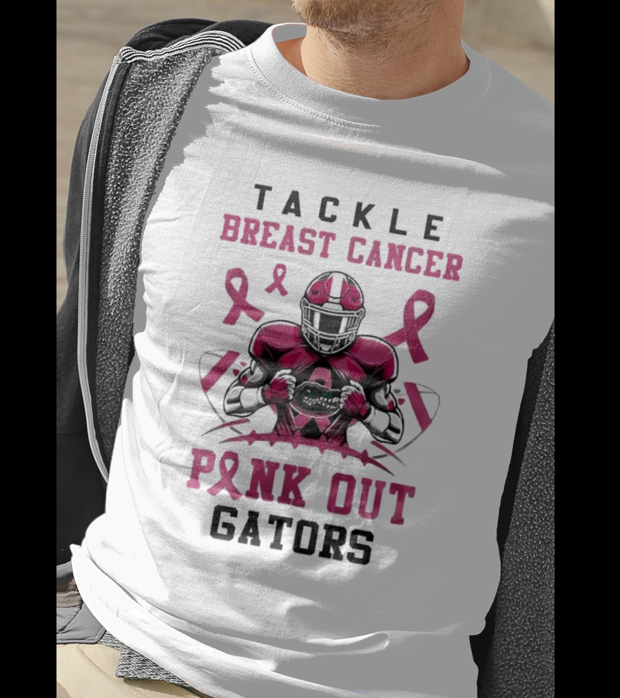 Tackle Breast Cancer Pink Out Gators Football T-Shirt