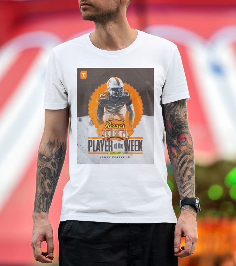 James Pearce Jr. Tennessee Volunteer Reese's Senior Bowl Player of the Week T-Shirt
