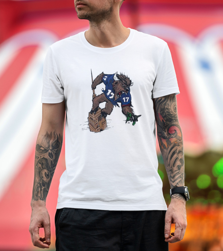 Josh Allen Buffalo Bills 17 Dominates New York Jets on Empire State Building Beast Mode T-Shirt