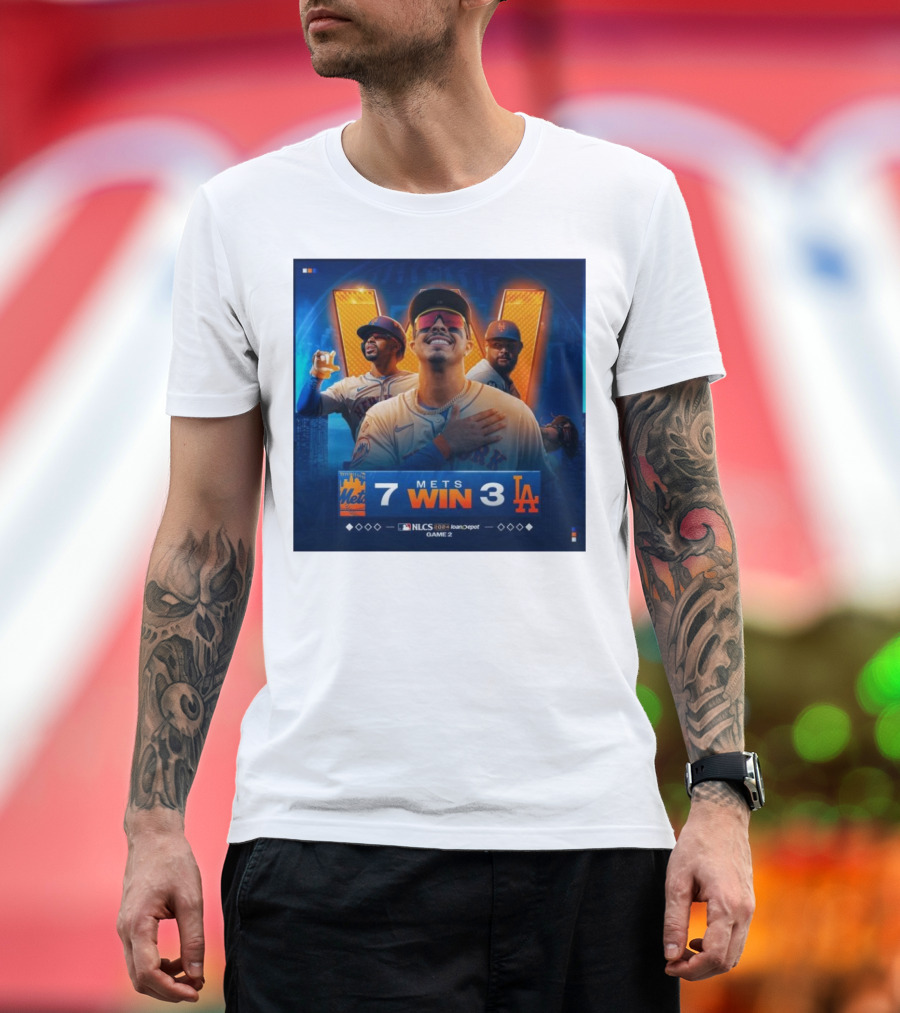 New York Mets 7 Win 3 Los Angeles Dodgers MLB NLCS 2024 Game 2 Mets LGM T-Shirt