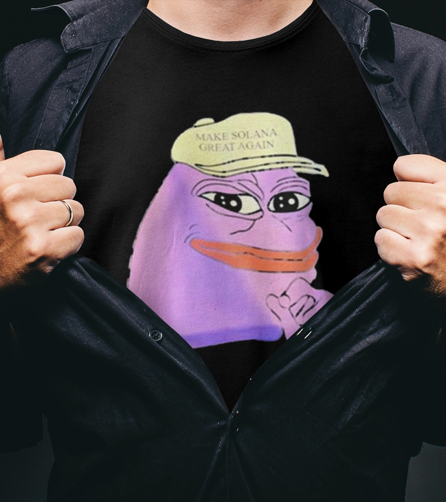 Purple Pepe Make Solana Great Again Hat T-Shirt