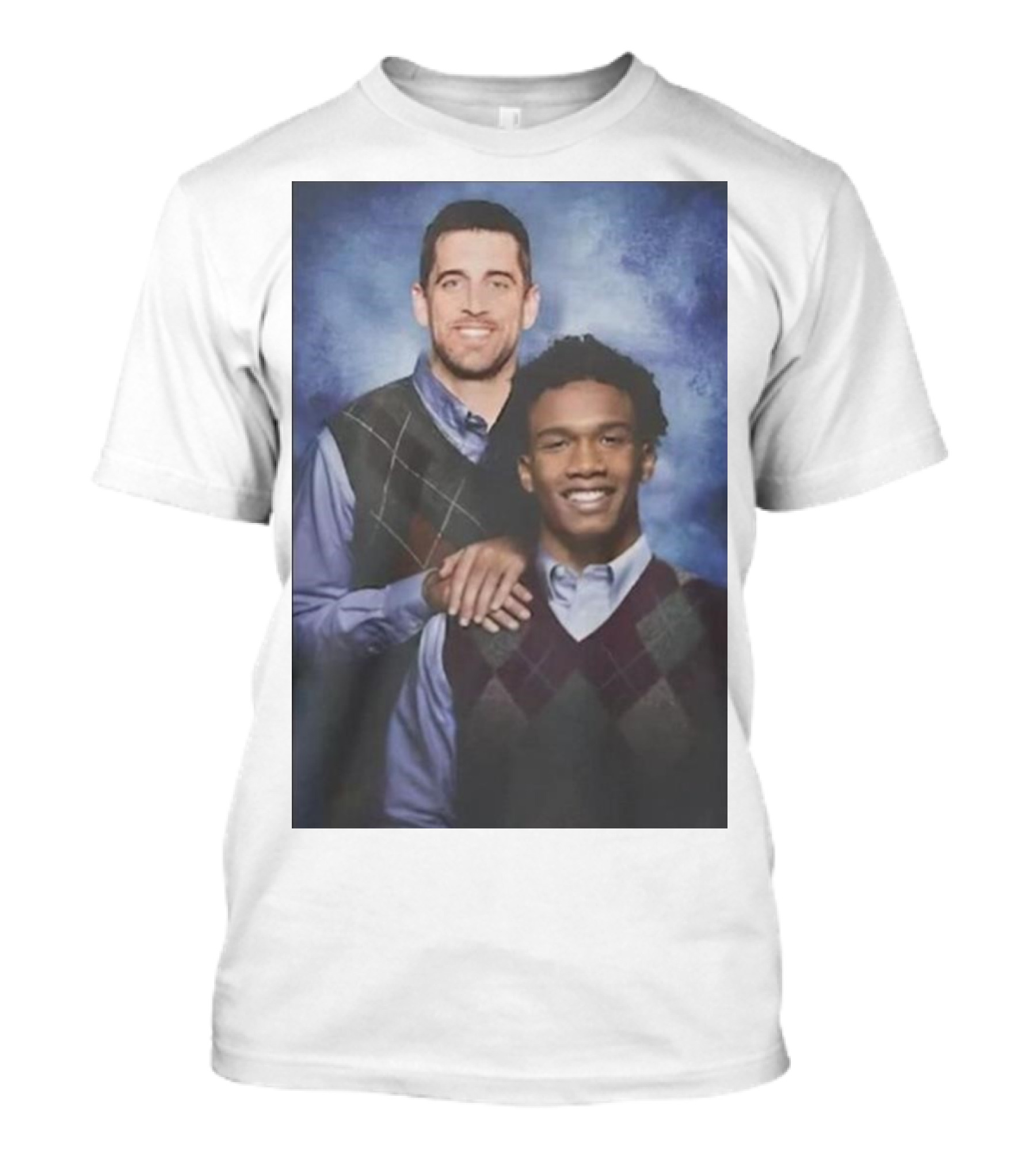 Step Brothers Aaron Rodgers Garrett Wilson New York Jets Portrait Mockup T-Shirt