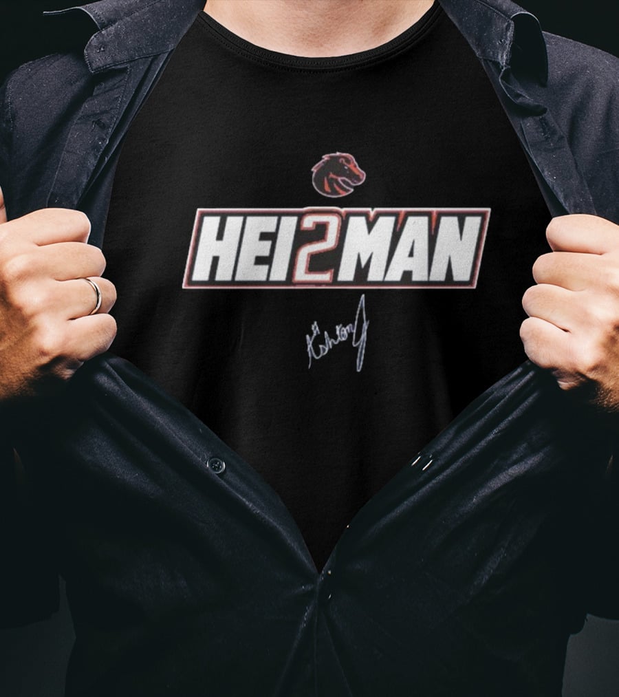 Ashton Jeanty Boise State Broncos Hei2man Signature T-Shirt