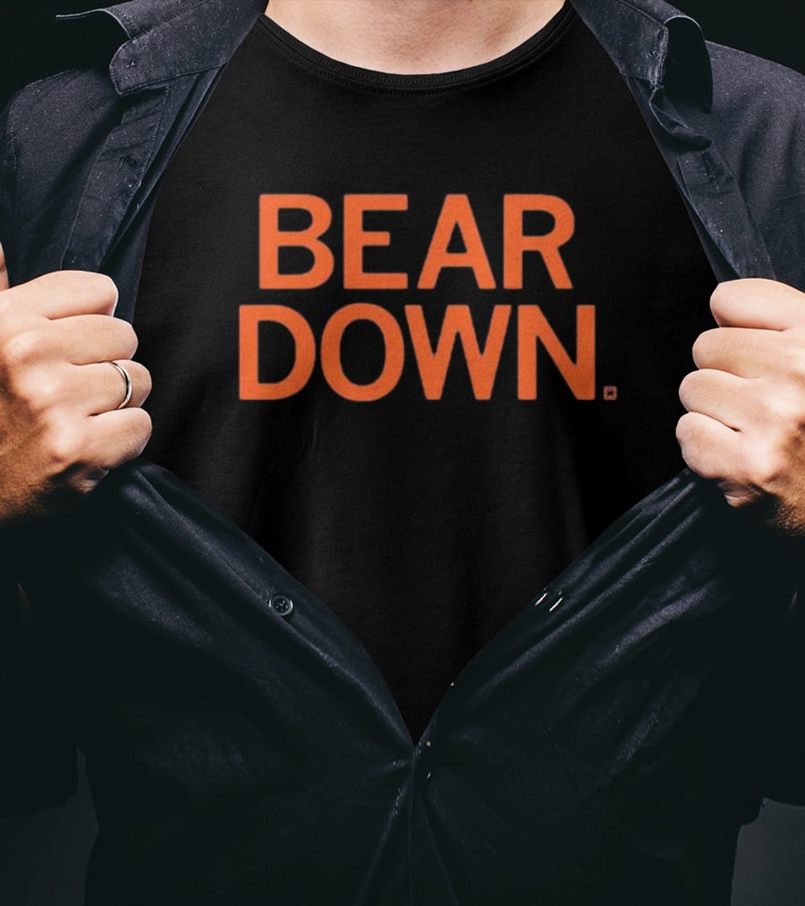 Bear Down Chicago Bears Slogan In Bold Orange Text T-Shirt