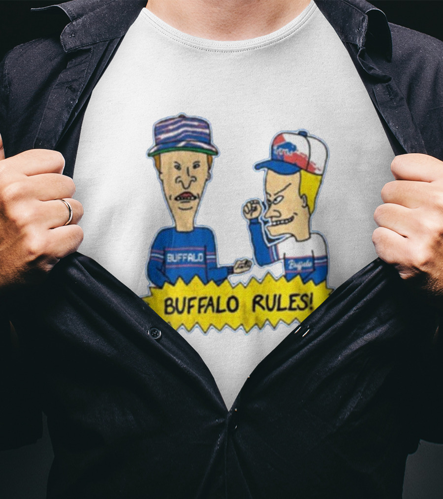 Beavis And Butt-Head Buffalo Rules Buffalo Bills Cartoon Characters T-Shirt