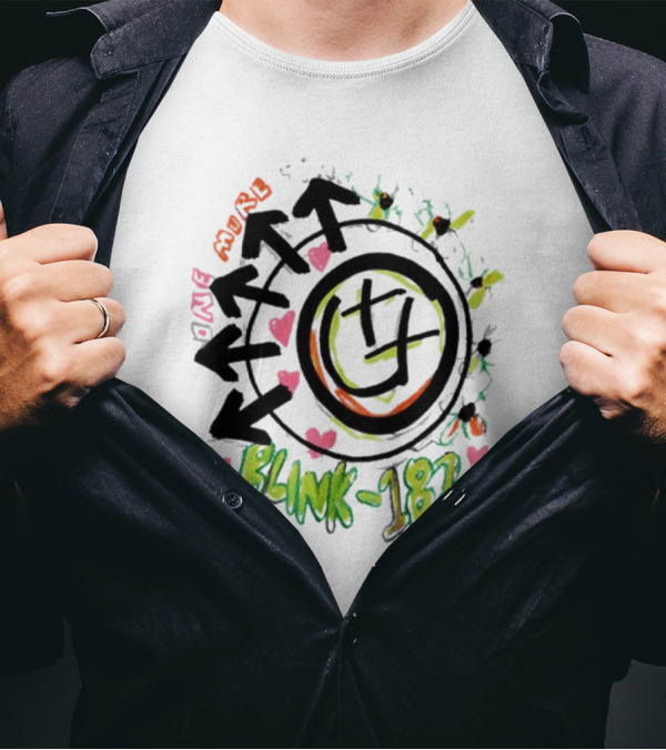 Blink-182 One More Time Smile Arrow Heart Graffiti T-Shirt