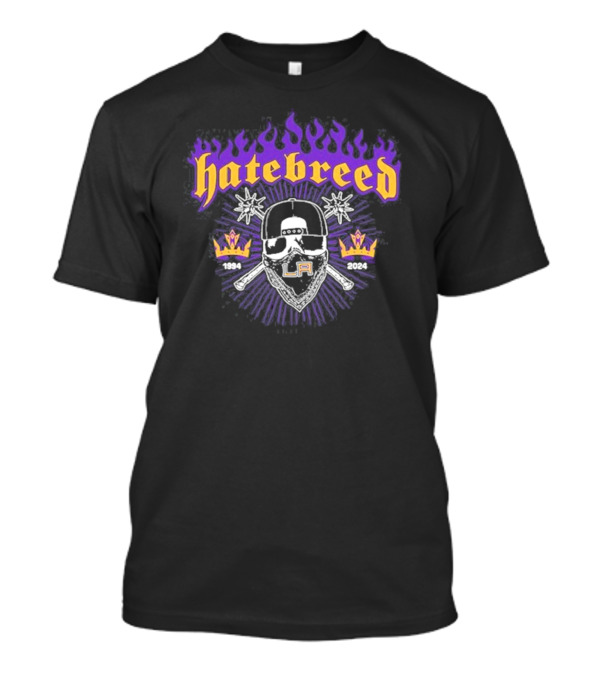 Hatebreed 1994 2024 Los Angeles CA Event October 16 Skull Crown Flames T-Shirt