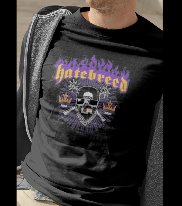 Hatebreed 1994 2024 Los Angeles CA Event October 16 Skull Crown Flames T-Shirt