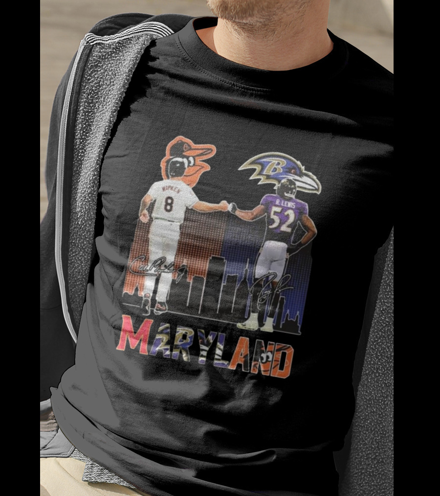 Orioles Ripken Ravens Lewis Maryland Icons And Signatures T-Shirt