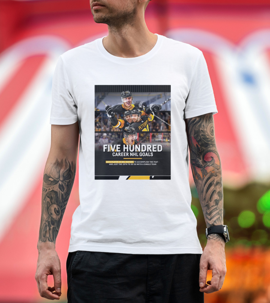 Pittsburgh Penguins Five Hundred Career NHL Goals Accomplished with Single Team Iconic Achievement T-Shirt