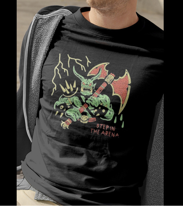 Wizard Of Barge Step In The Arena Monster With Axe And Lightning T-Shirt