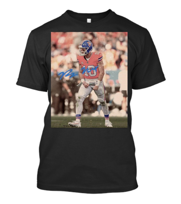 Bo Nix Denver Broncos NFL Player 10 Signature Photo T-Shirt