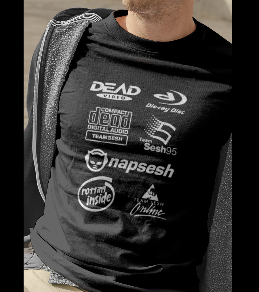 Dead Video Die Ray Disc Compact Dead Digital Audio Team Sesh 95 Napsesh Rotting Inside Team Sesh Online T-Shirt