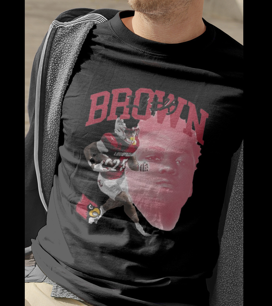Brown IB #25 Louisville Cardinals Football Player T-Shirt