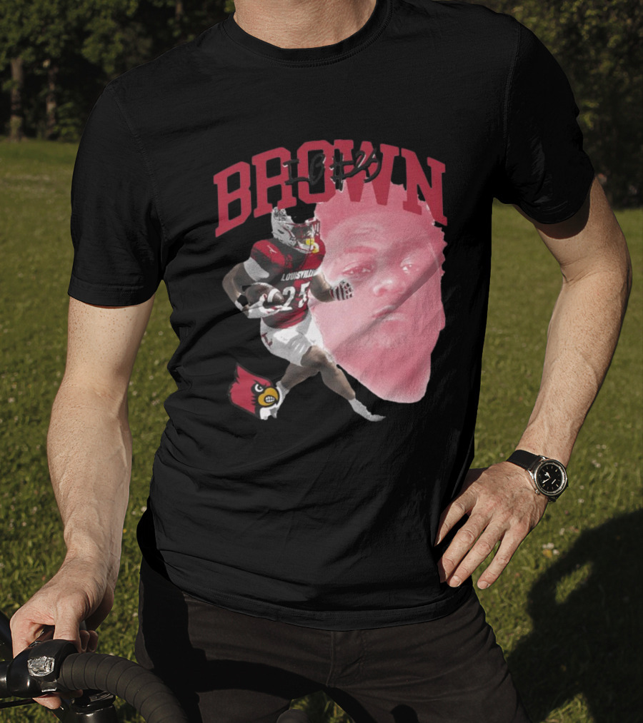 Brown IB #25 Louisville Cardinals Football Player T-Shirt