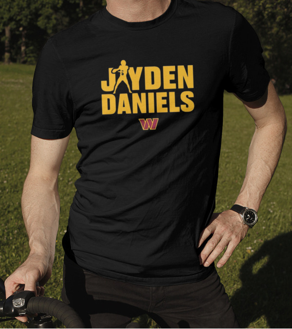 Jayden Daniels Washington Commanders NFL Play Motion T-Shirt