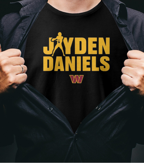 Jayden Daniels Washington Commanders NFL Play Motion T-Shirt