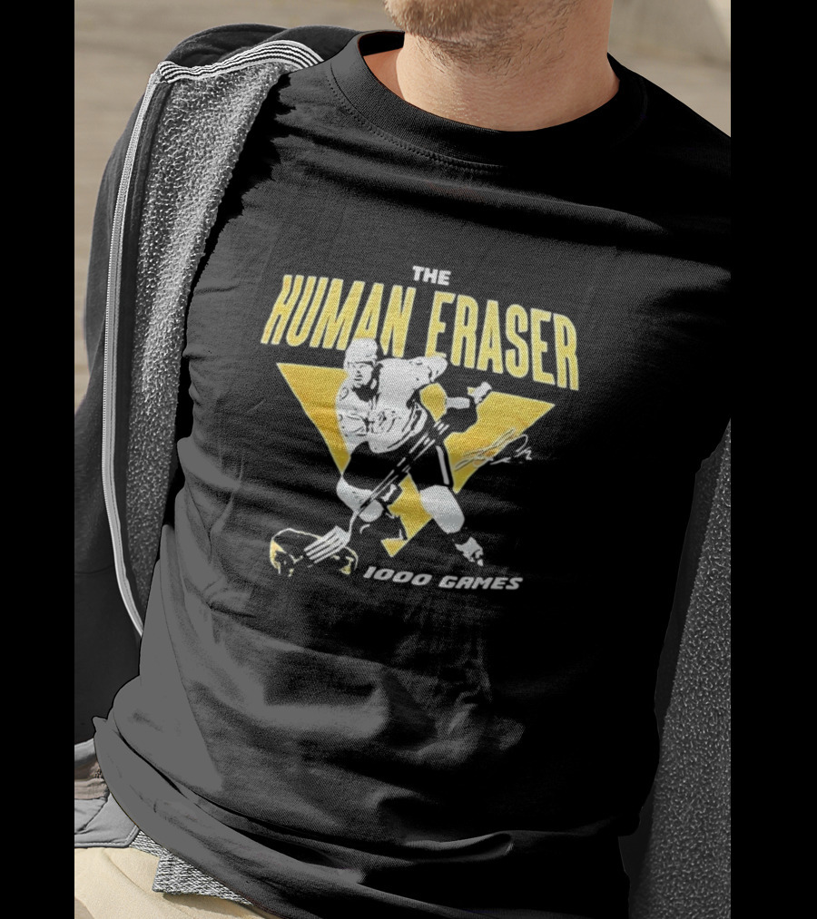 Nashville Predators The Human Eraser 1000 Games Signature Hockey T-Shirt