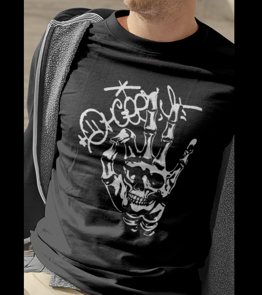 Ohgeesy Geezyworld Skeleton Hand And Skull T-Shirt