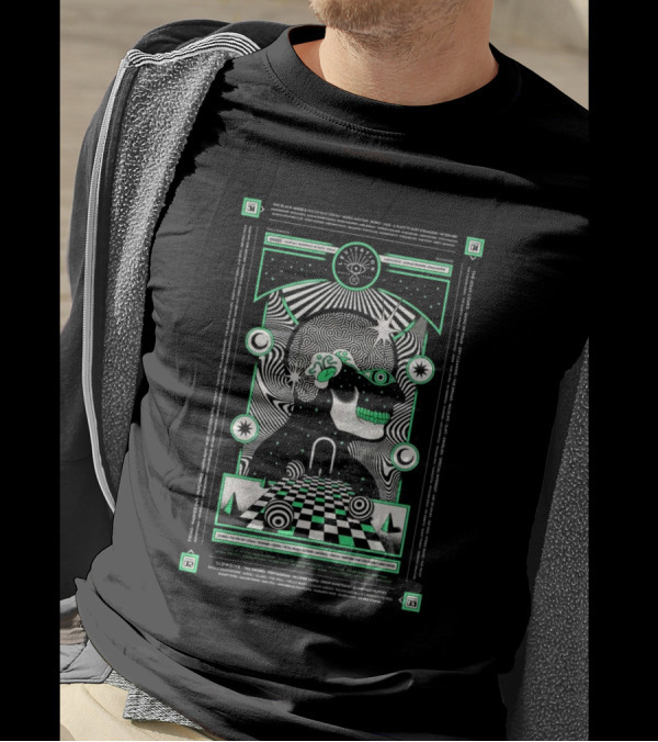 Levitation Show Oct 31-Nov 3 2024 Austin TX Psychedelic Skull Art With Cosmic T-Shirt