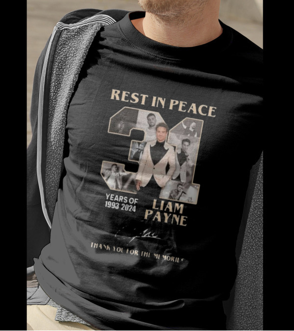 Rest In Peace Liam Payne 1993-2024 Years Of Memories Signature Thank You T-Shirt