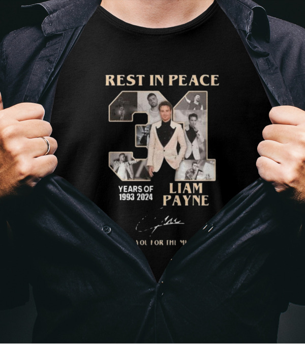 Rest In Peace Liam Payne 1993-2024 Years Of Memories Signature Thank You T-Shirt