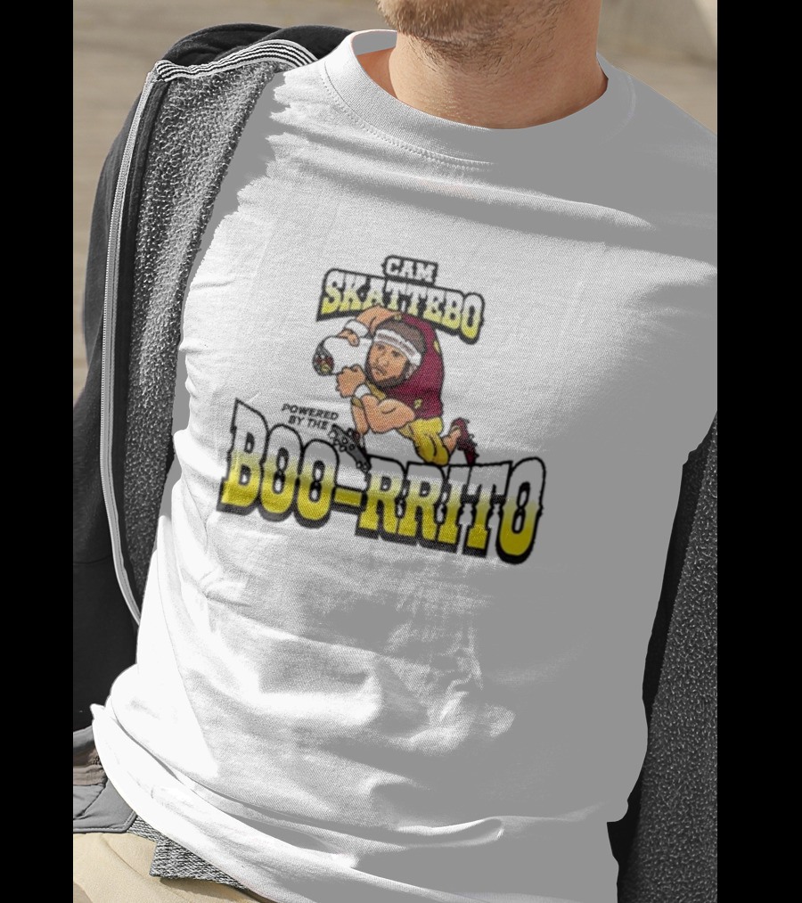 Cam Skattebo Powered By The Boo-rrito Arizona State Sun Devils Caricature T-Shirt