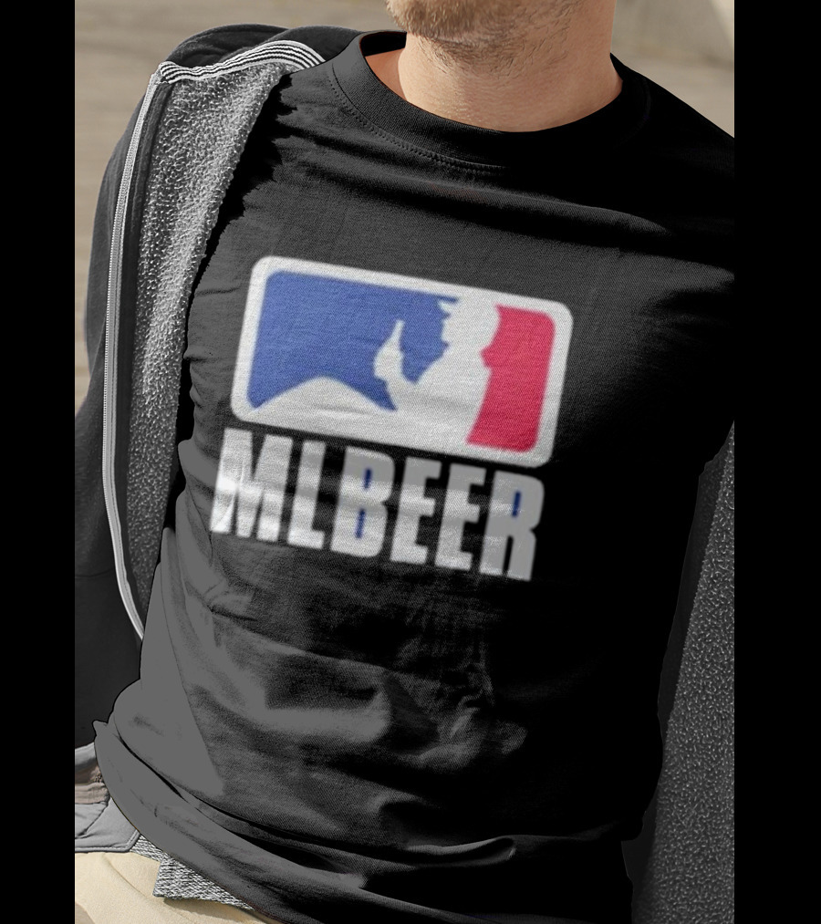 MLBEER MLB Parody Logo Funny Baseball Beer Enthusiast T-Shirt